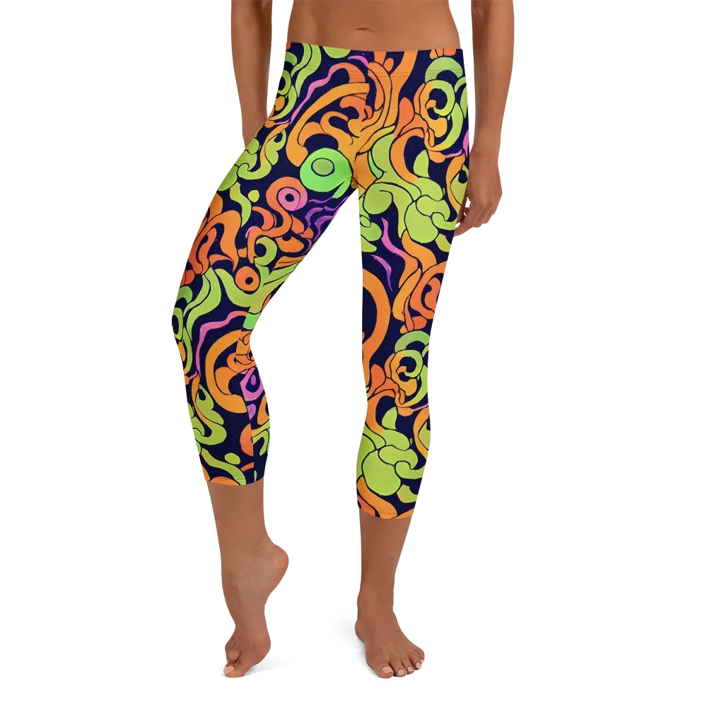 Acid Spiral on Capri Leggings — Front