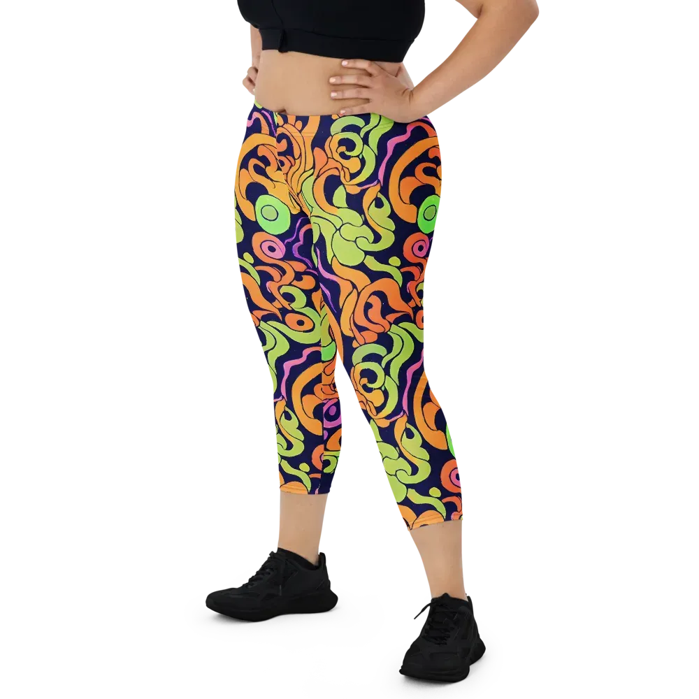 Acid Spiral on Capri Leggings — Front