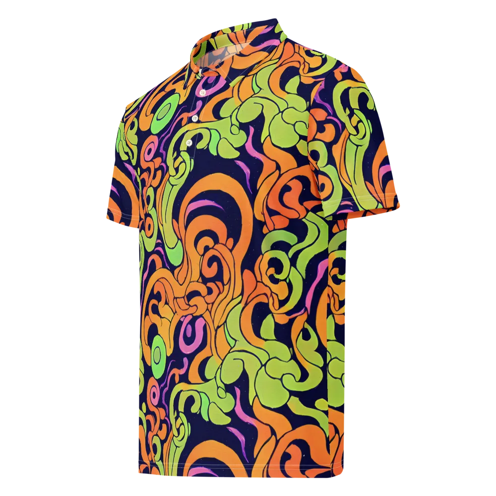 Acid Spiral on Men's Slim Fit Polo Shirt — Left Front