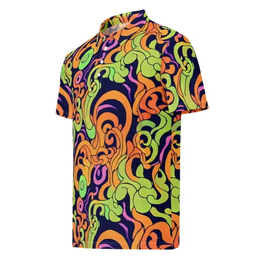 Acid Spiral on a Men's Slim Fit Polo Shirt