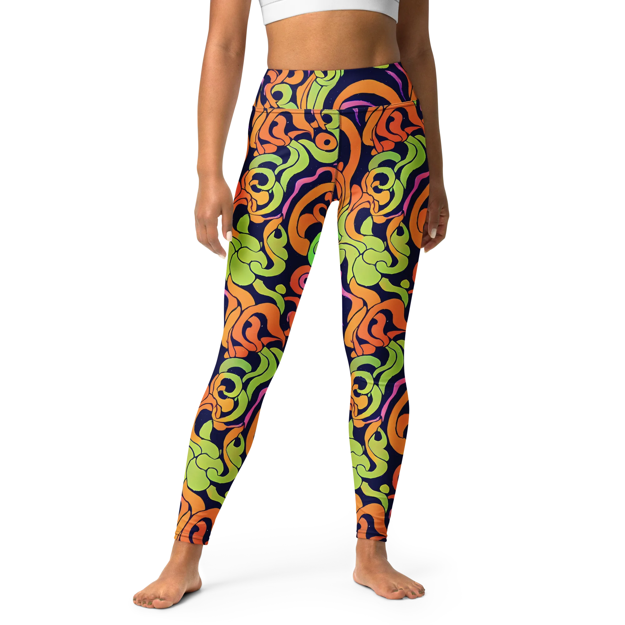Acid Spiral on Yoga Leggings — Front