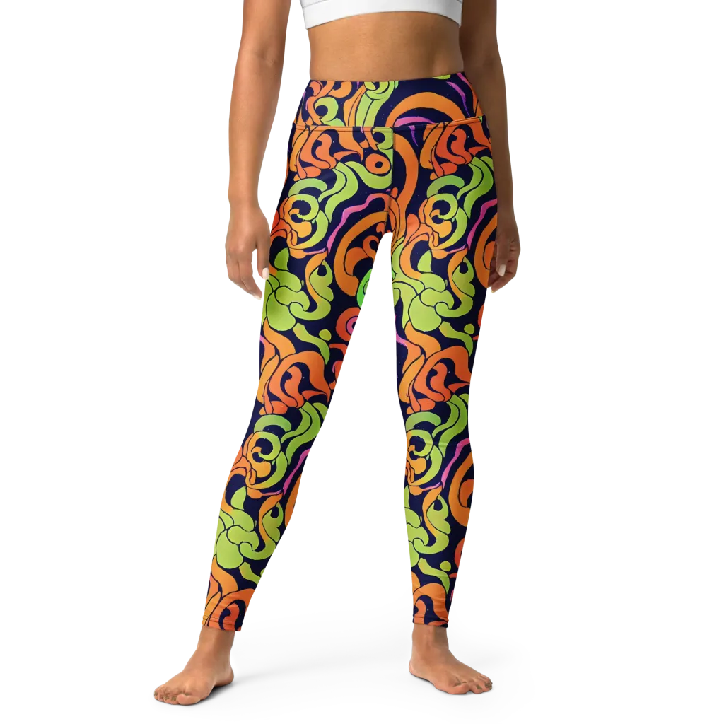 Acid Spiral on Yoga Leggings — Front