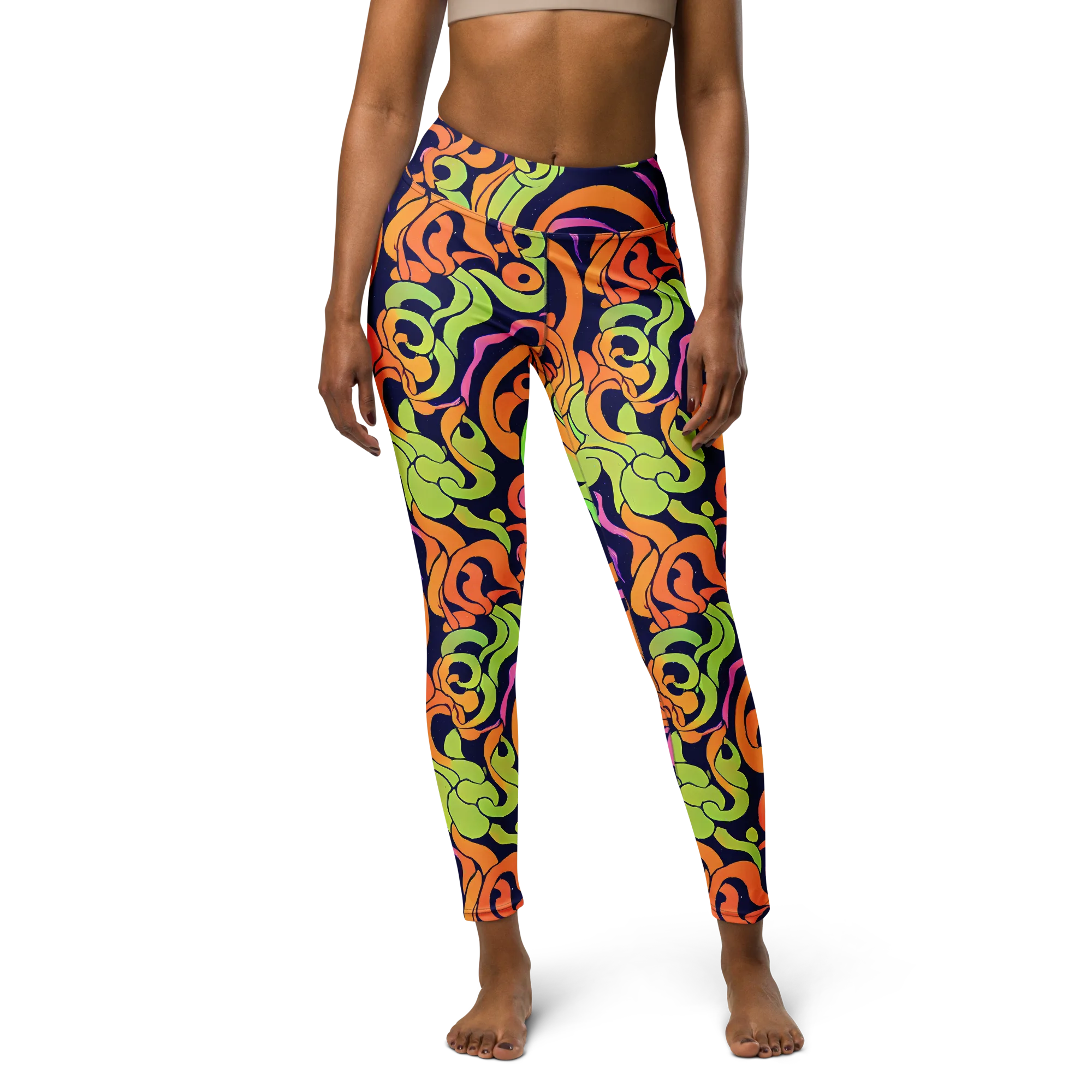 Acid Spiral on Yoga Leggings — Front