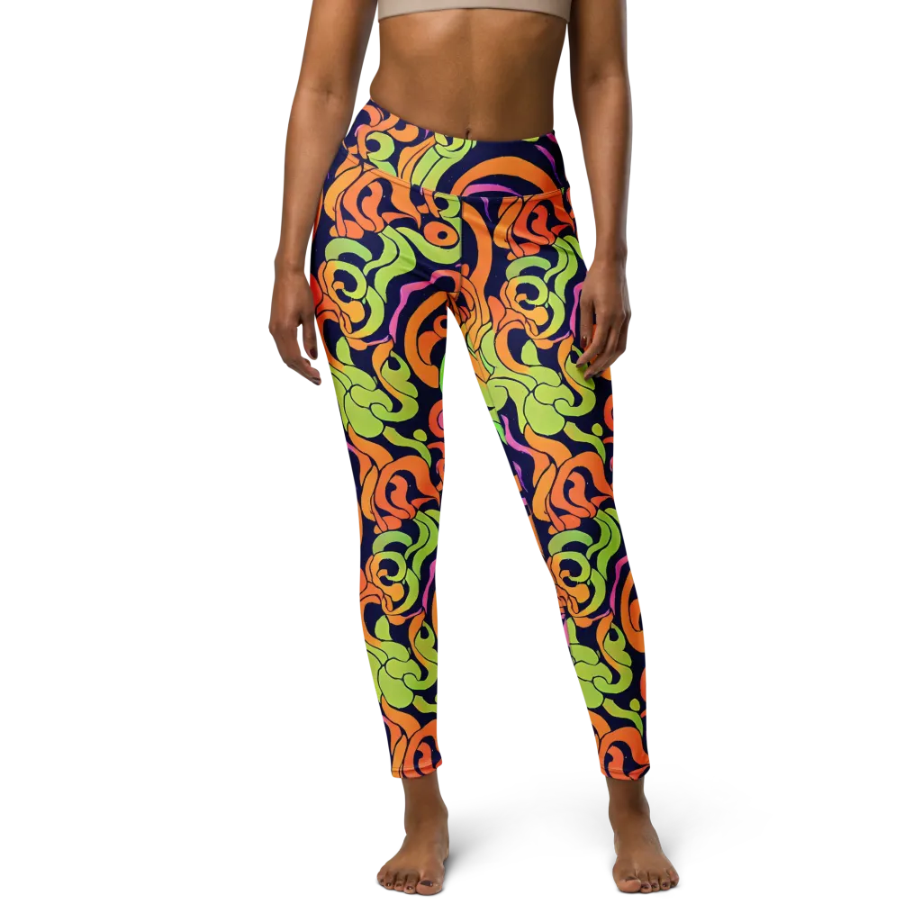 Acid Spiral on Yoga Leggings — Front
