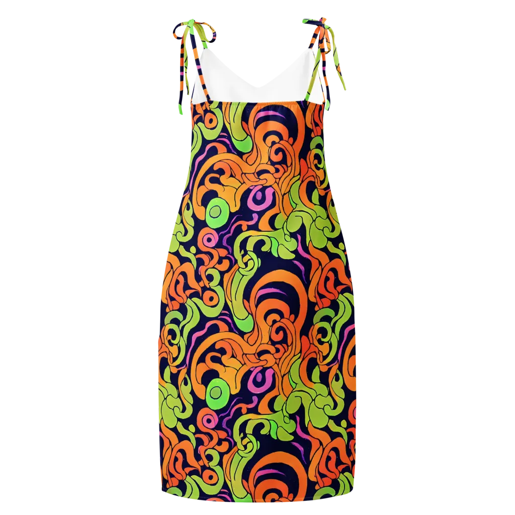 Acid Spiral on Slip Dress — Back