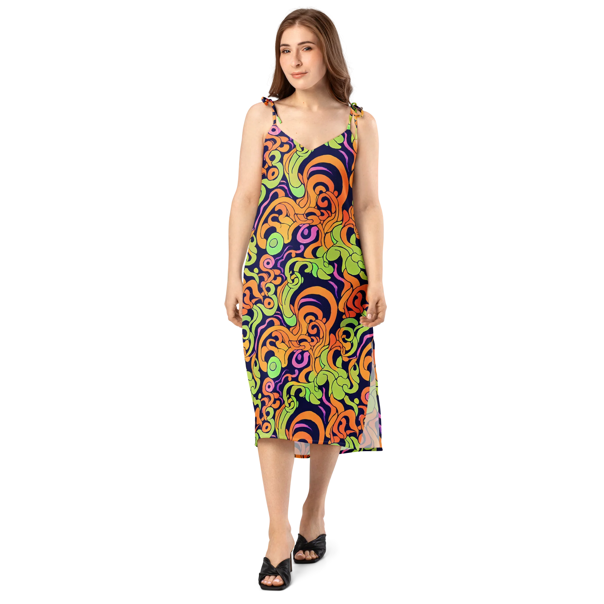 Acid Spiral on Slip Dress — Front