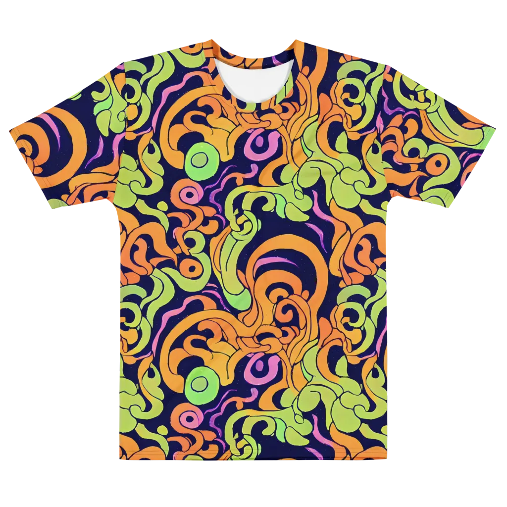 Acid Spiral on Men's Cotton Crew Neck T-Shirt — Front