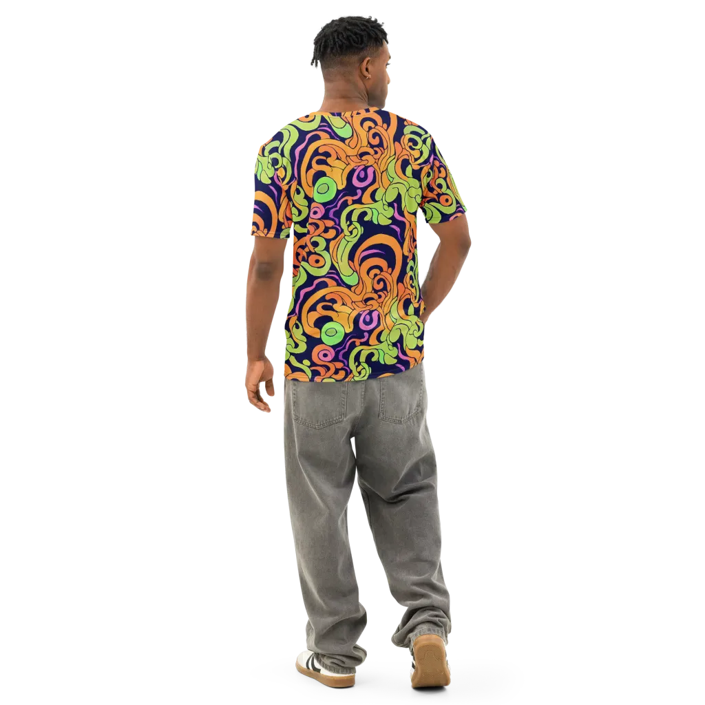 Acid Spiral on Men's Cotton Crew Neck T-Shirt — Back