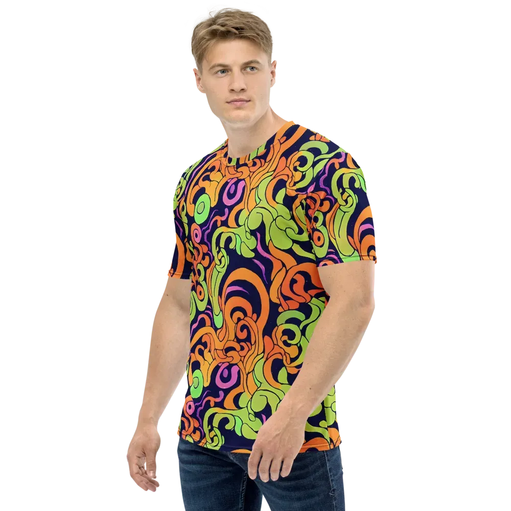 Acid Spiral on Men's Crew Neck T-Shirt — Left