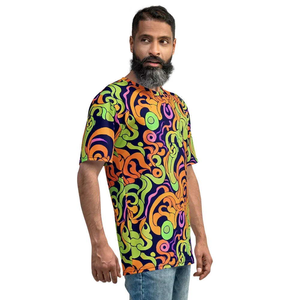 Acid Spiral on Men's Crew Neck T-Shirt — Right