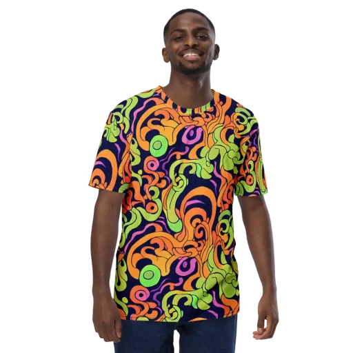 Acid Spiral on a Men's Crew Neck T-Shirt