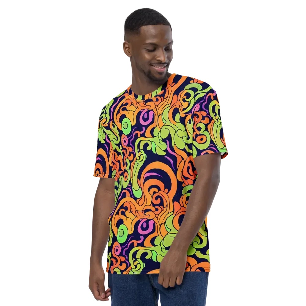 Acid Spiral on Men's Crew Neck T-Shirt — Left