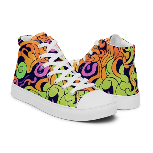 Acid Spiral on a Men's High Top Canvas Shoes