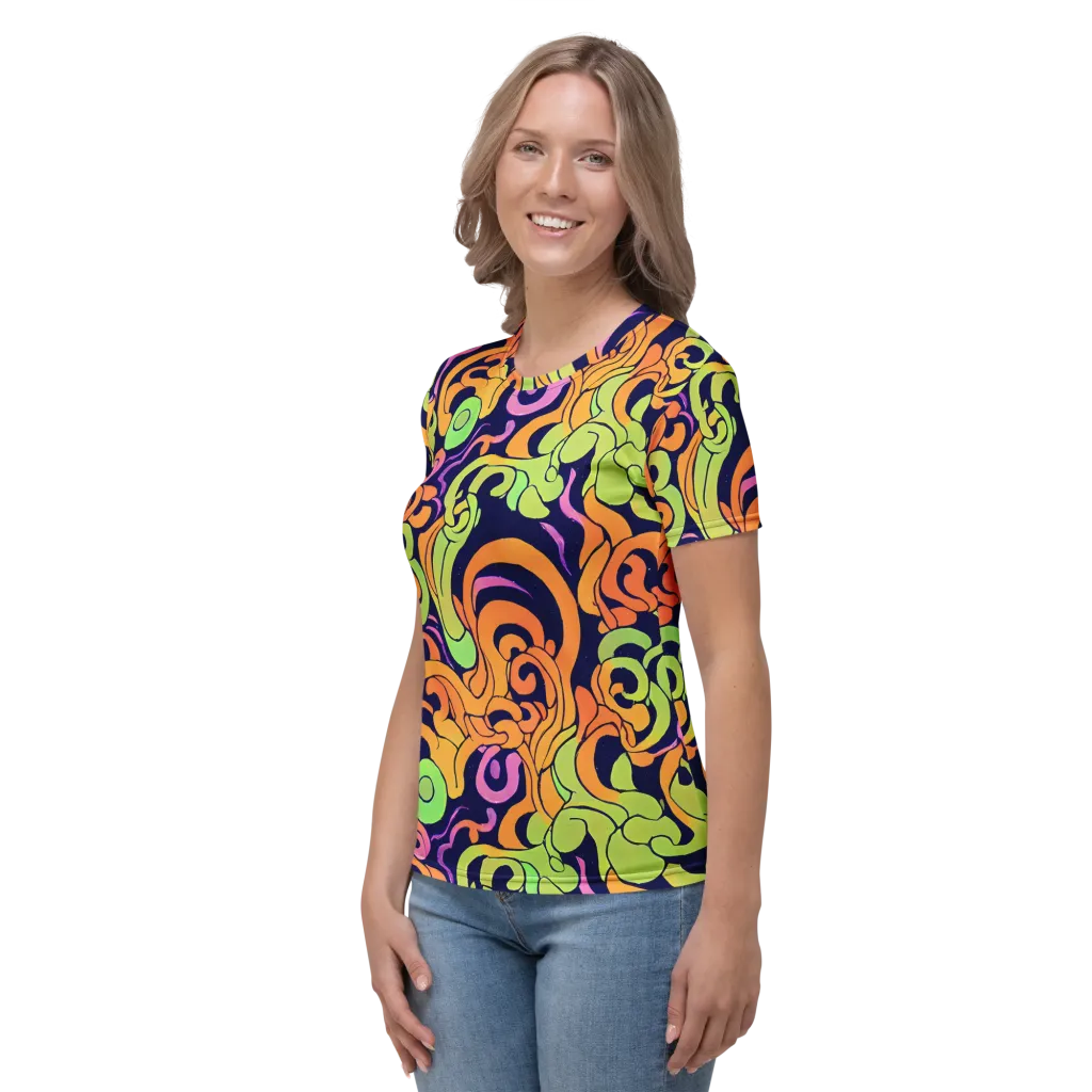 Acid Spiral on Women's Crew Neck T-Shirt — Left
