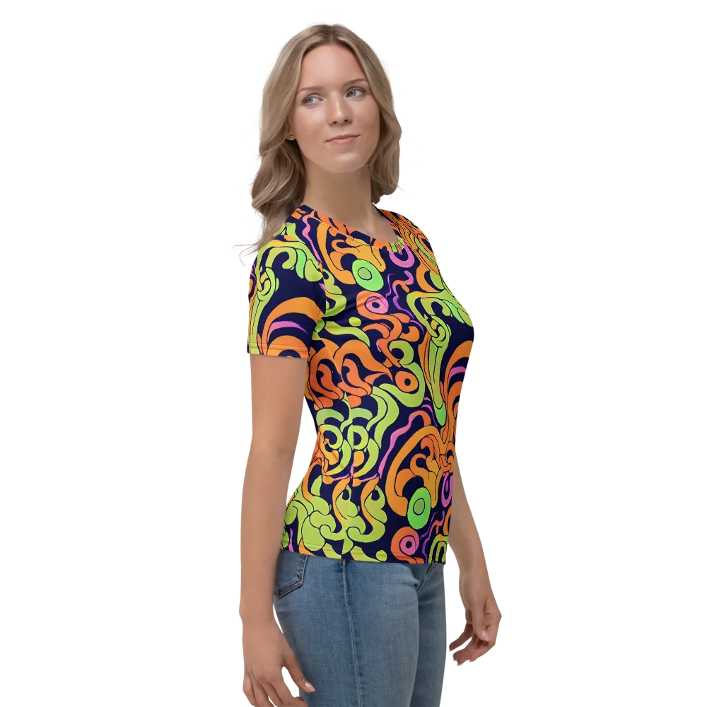 Acid Spiral on Women's Crew Neck T-Shirt — Right