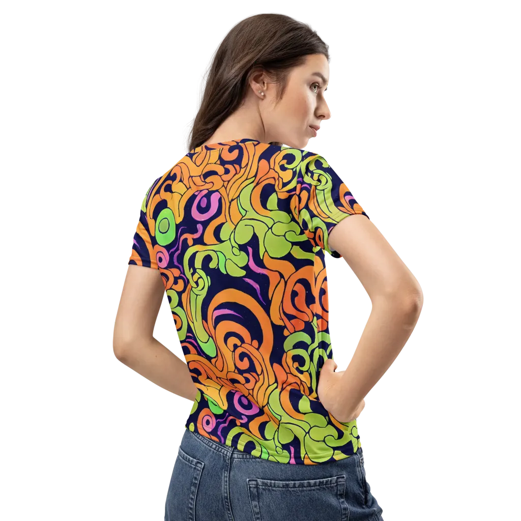 Acid Spiral on Women's Crew Neck T-Shirt — Back