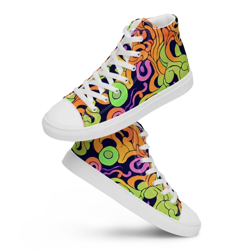 Acid Spiral on a Women's High Top Canvas Shoes