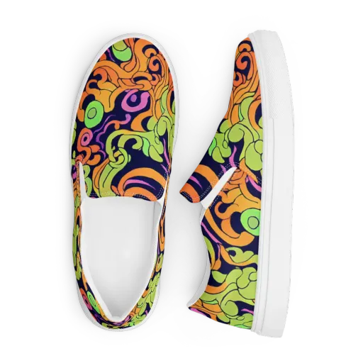 Acid Spiral on a Men's Slip-On Canvas Shoes