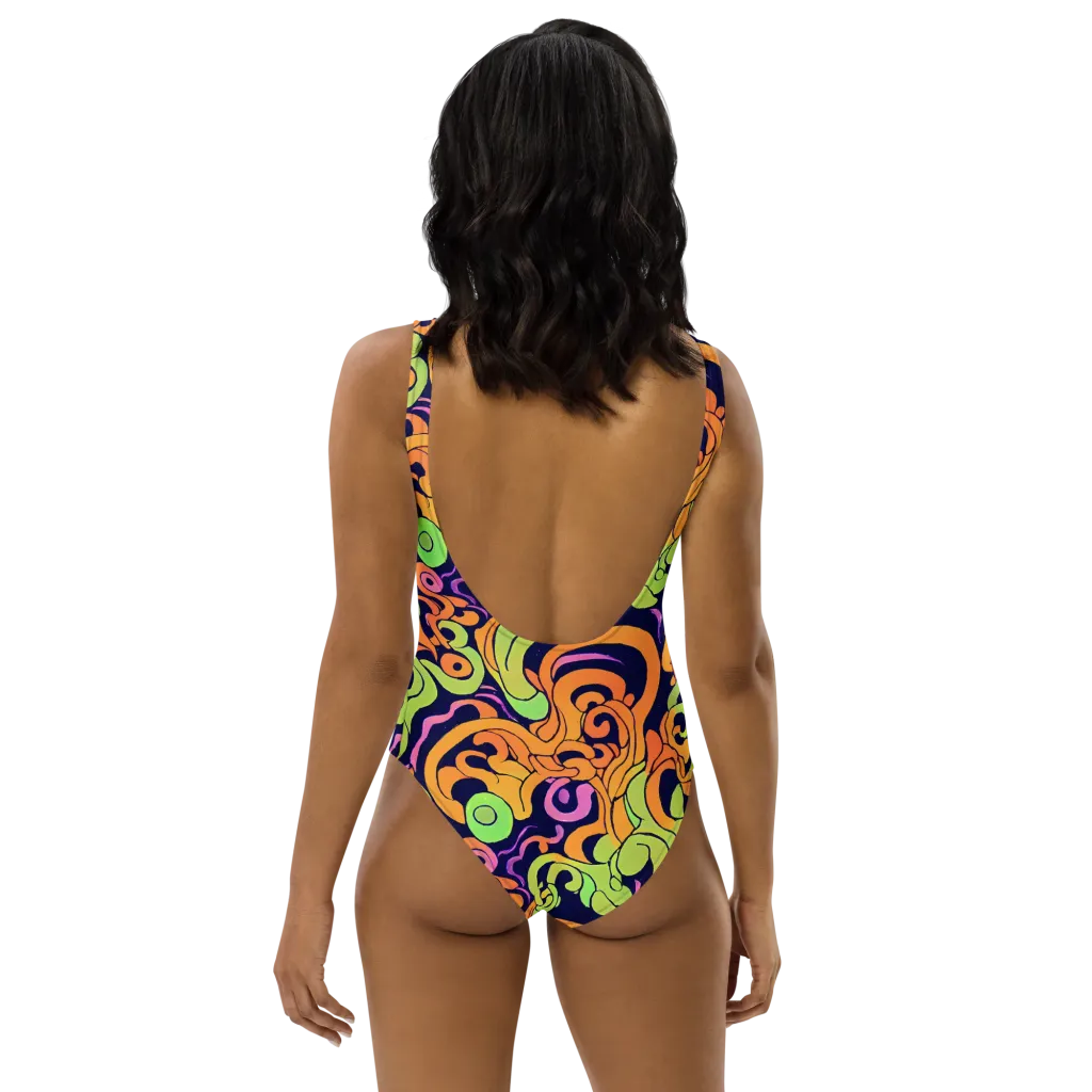 Acid Spiral on One-Piece Swimsuit — Back