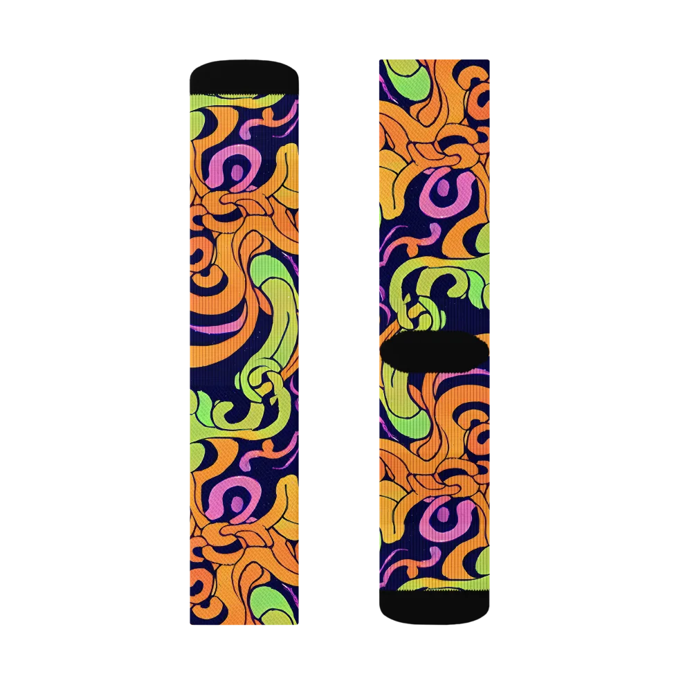 Acid Spiral on Socks — Right Sock