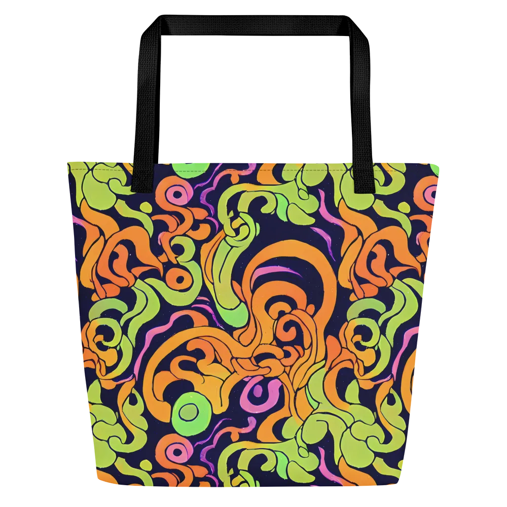 Acid Spiral on Large Tote Bag W/ Pocket — Front