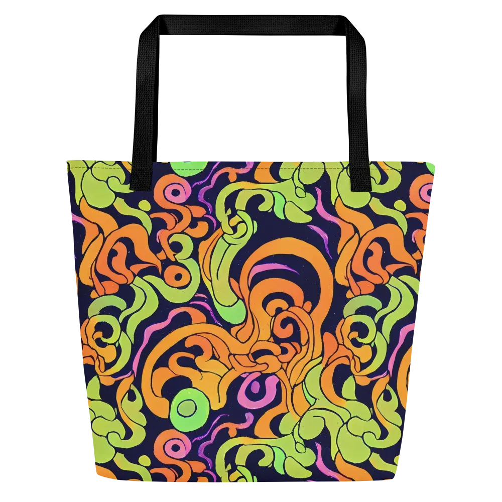 Acid Spiral on Large Tote Bag W/ Pocket — Front