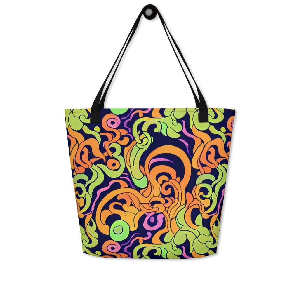 Acid Spiral on Large Tote Bag W/ Pocket — Front