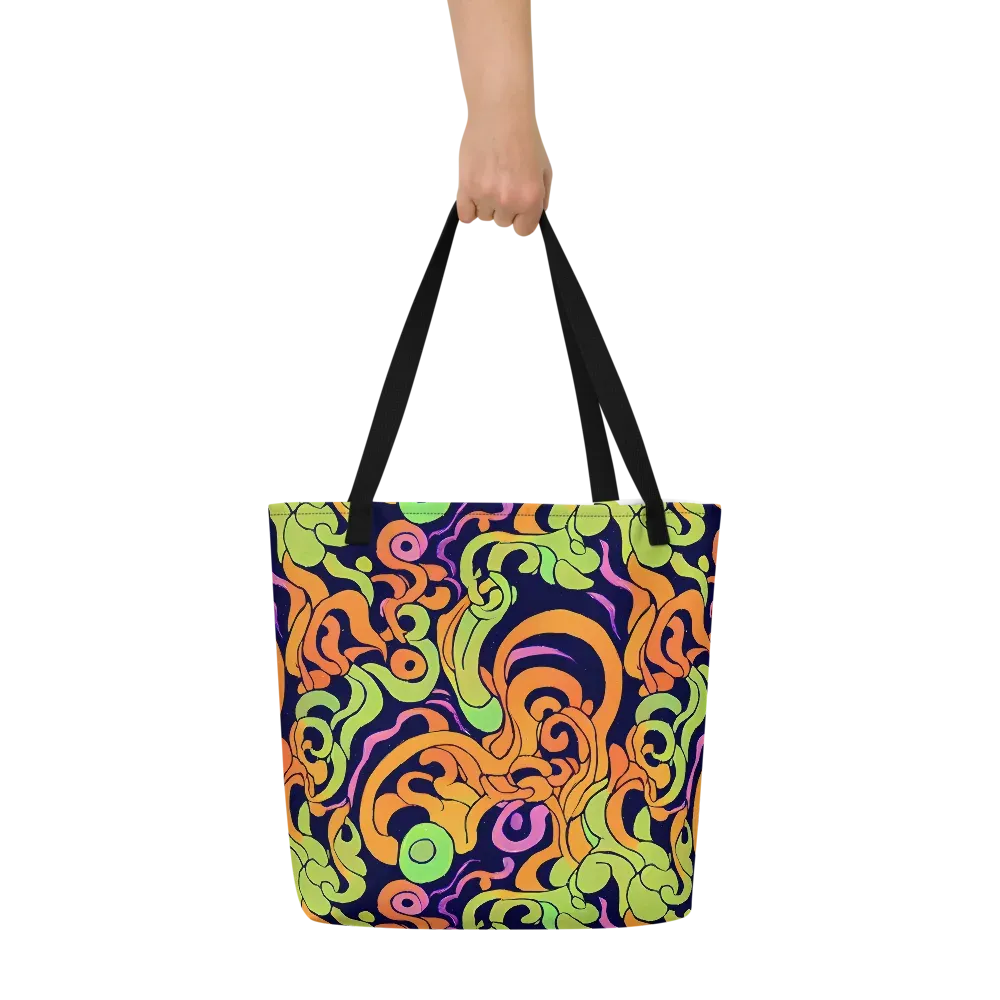Acid Spiral on Large Tote Bag W/ Pocket — Front