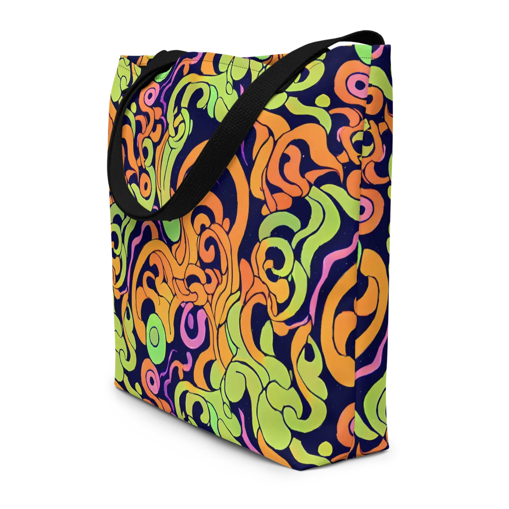 Acid Spiral on Large Tote Bag W/ Pocket — Front