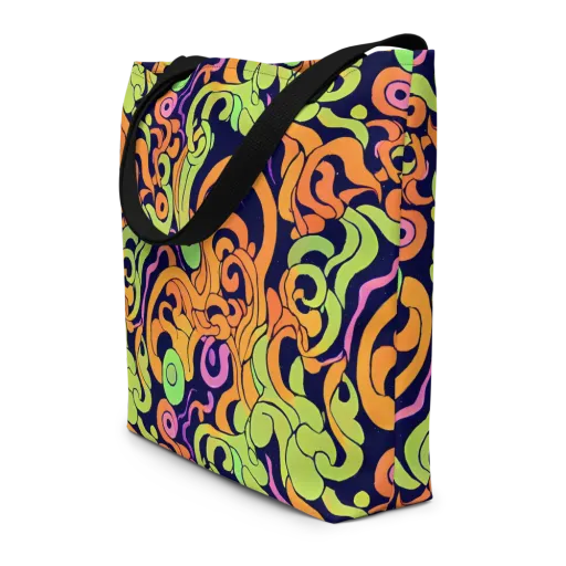 Acid Spiral on a Large Tote Bag W/ Pocket
