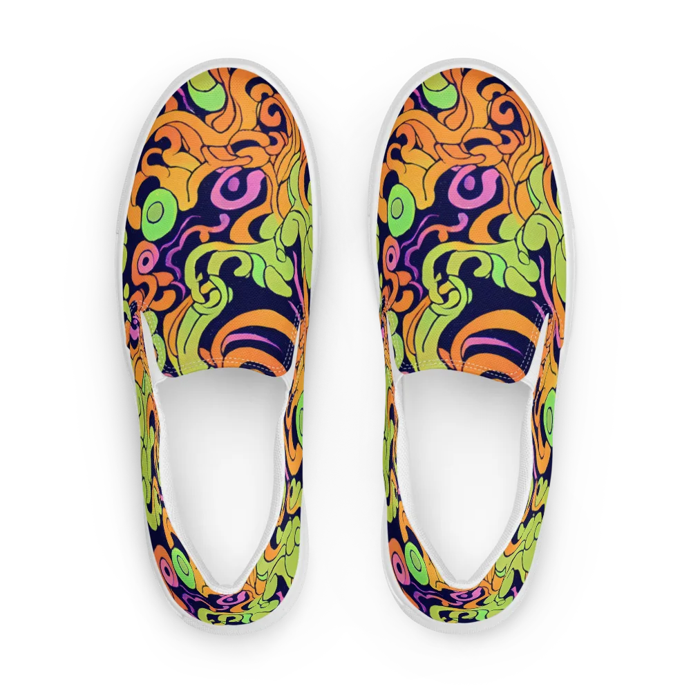 Acid Spiral on Women's Slip-On Canvas Shoes — Front