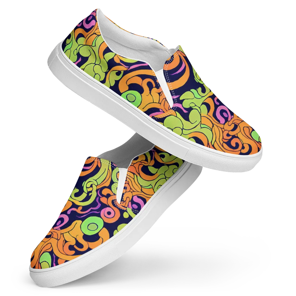Acid Spiral on Women's Slip-On Canvas Shoes — Front