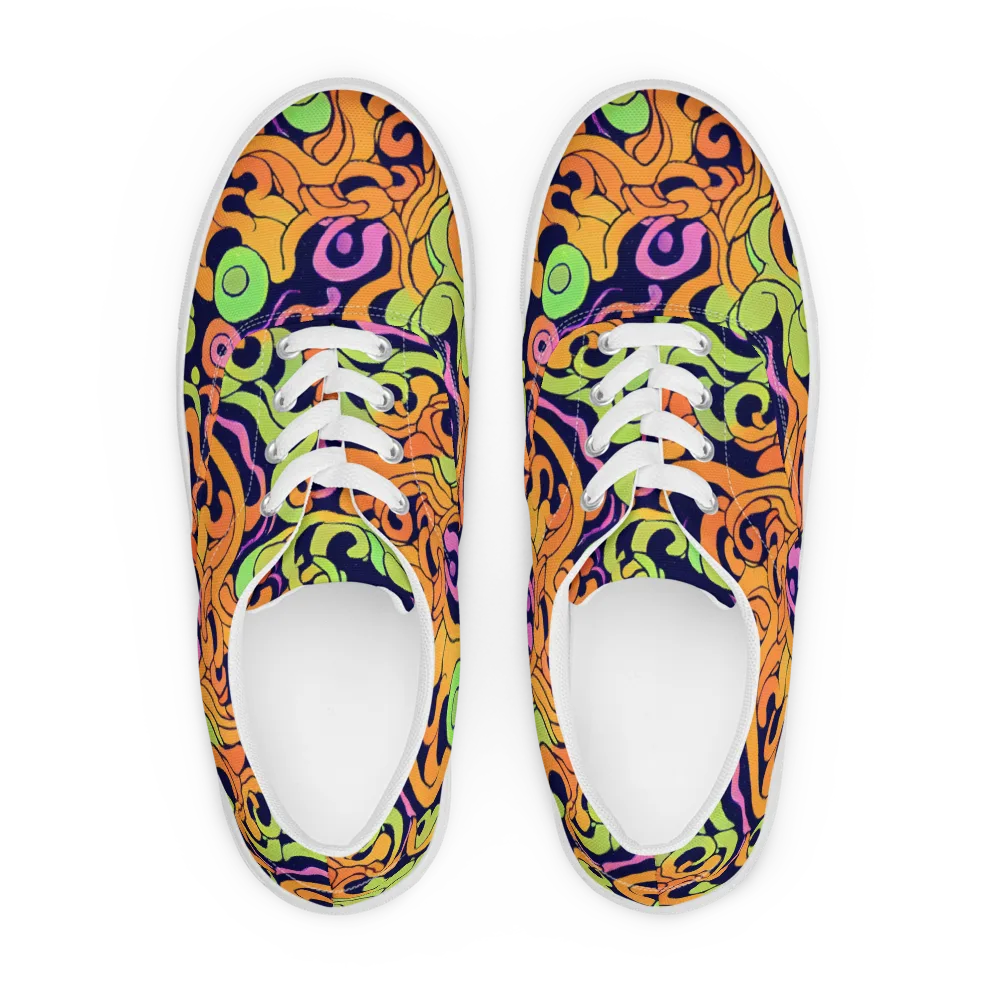 Acid Spiral on Men's Lace-Up Canvas Shoes — Front