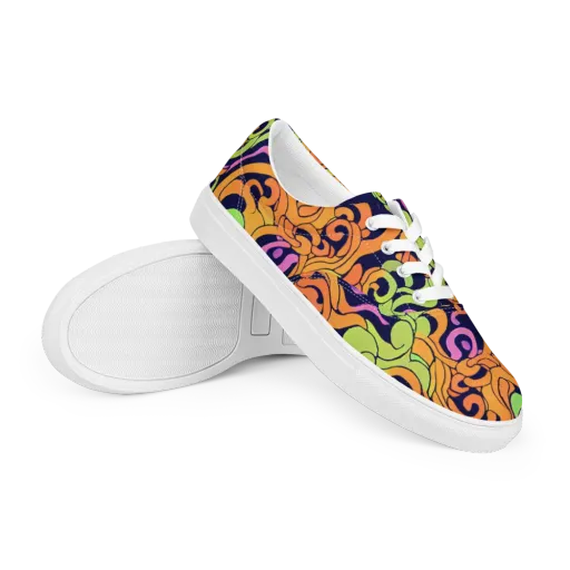 Acid Spiral on a Men's Lace-Up Canvas Shoes