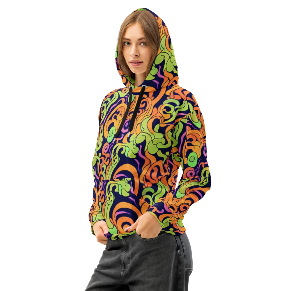 Acid Spiral on Cotton Hoodie — Left Front