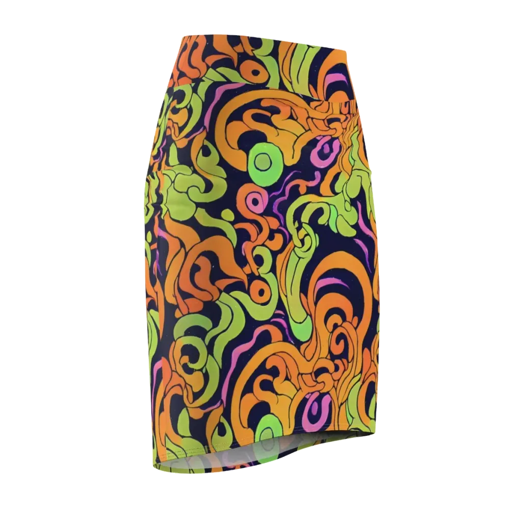 Acid Spiral on Pencil Skirt — Front Side