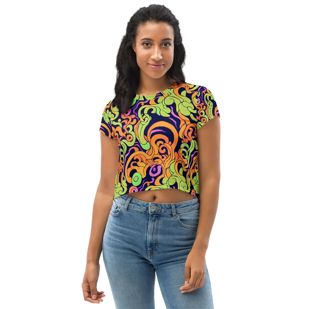 Acid Spiral on Crop Tee — Front