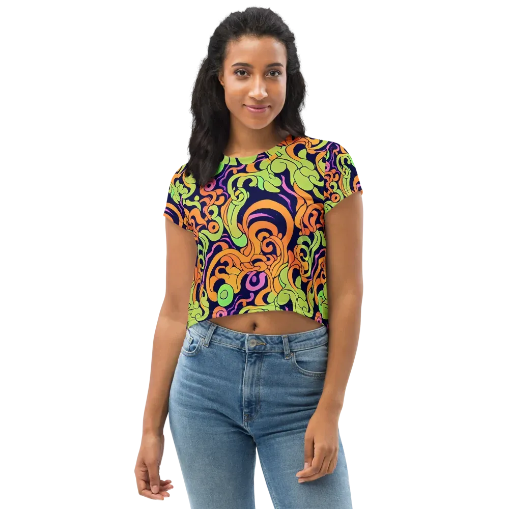 Acid Spiral on Crop Tee — Front
