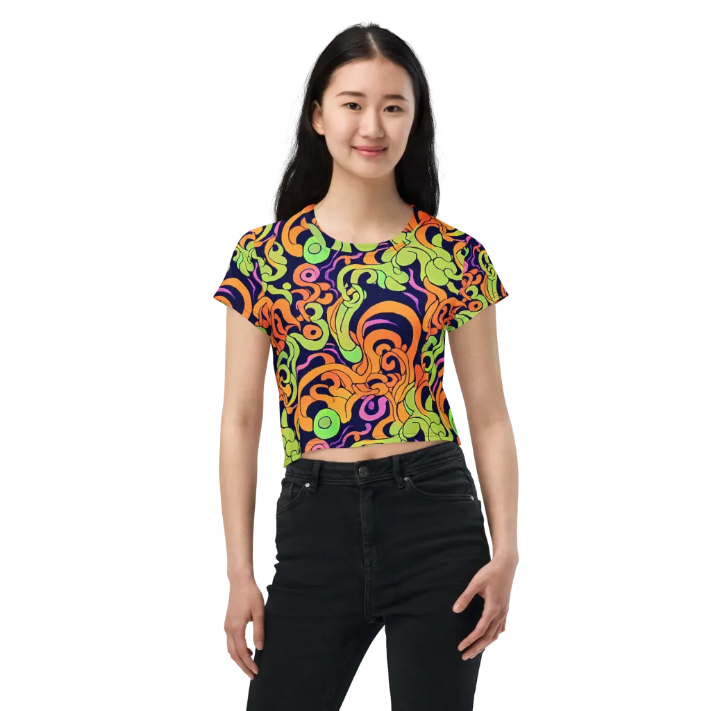Acid Spiral on Crop Tee — Front