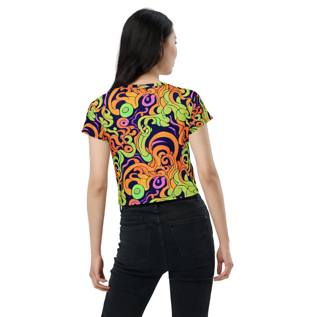 Acid Spiral on Crop Tee — Back