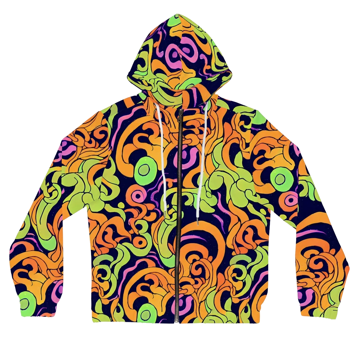 Acid Spiral on Women's Full-Zip Hoodie — Front