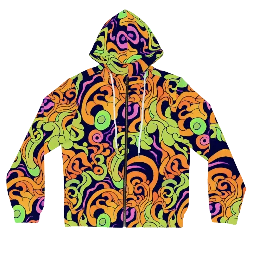 Acid Spiral on a Women's Full-Zip Hoodie
