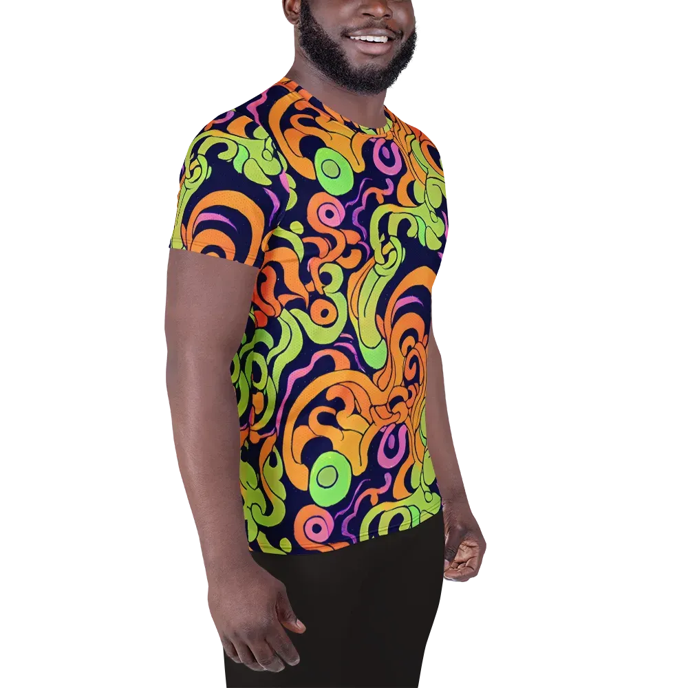 Acid Spiral on Men's Athletic T-Shirt — Right