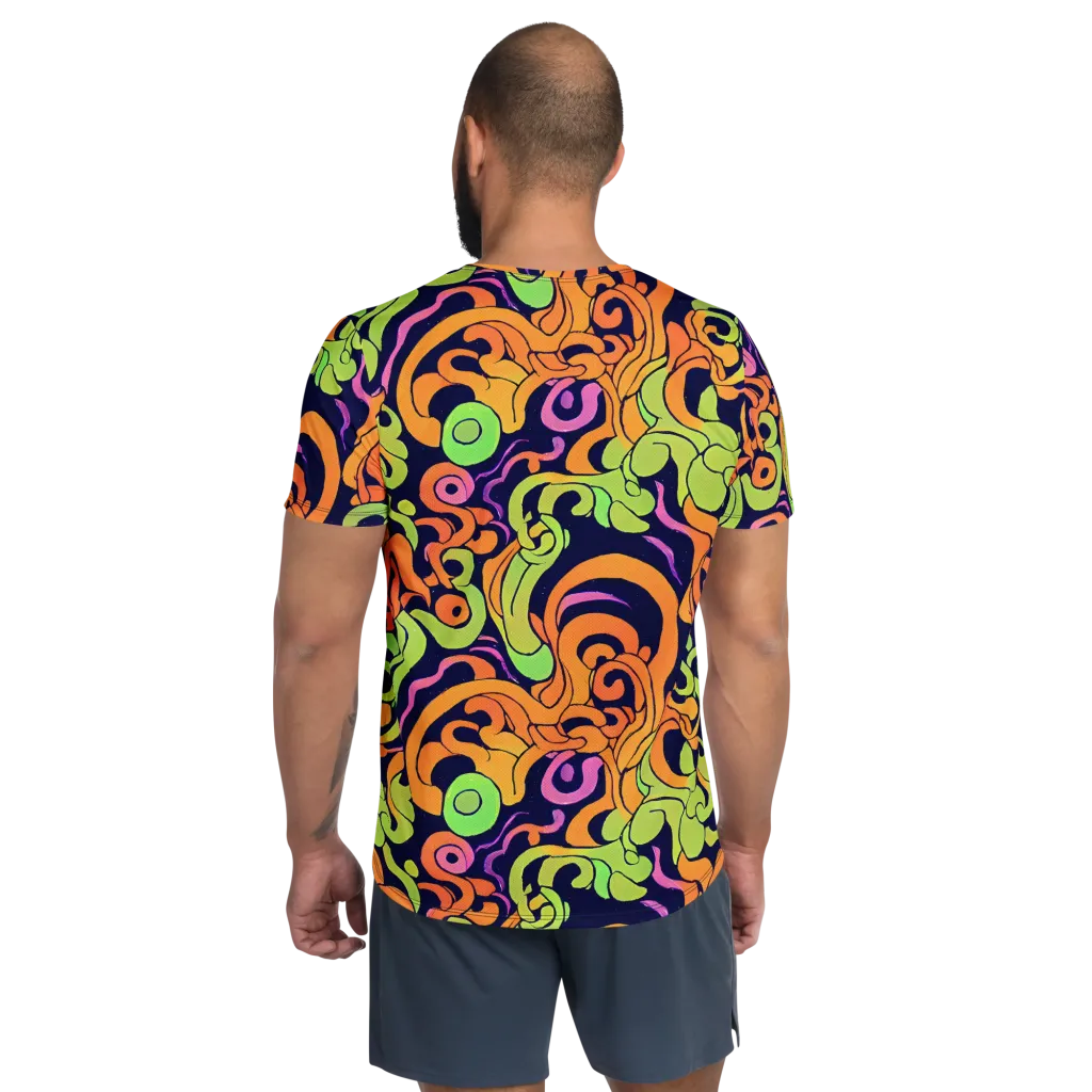Acid Spiral on Men's Athletic T-Shirt — Back