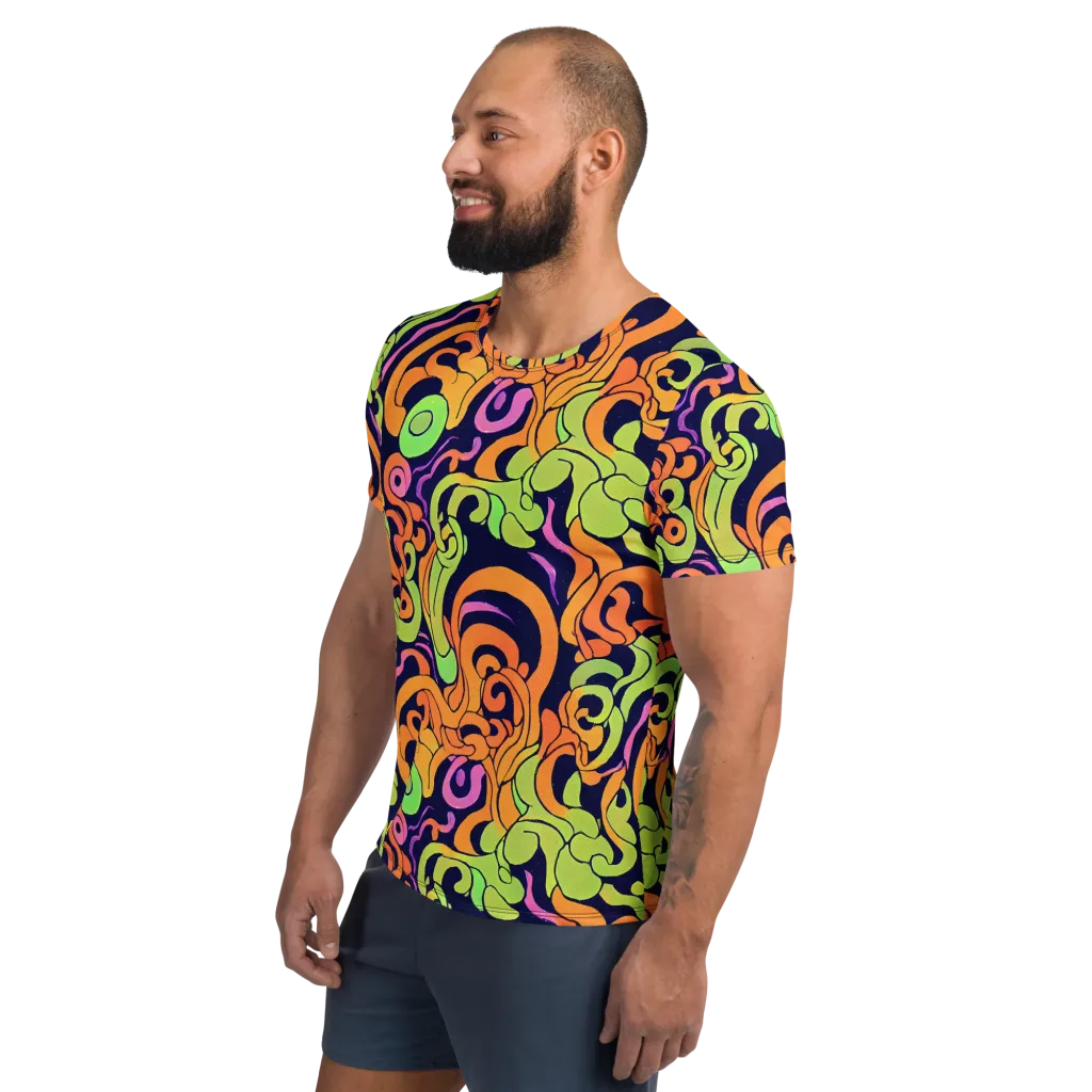 Acid Spiral on Men's Athletic T-Shirt — Left