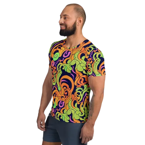 Acid Spiral on a Men's Athletic T-Shirt