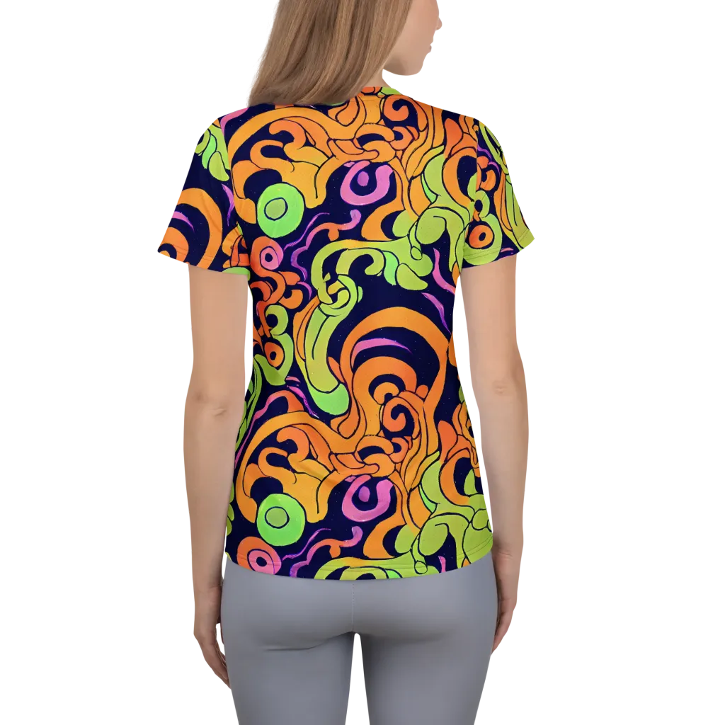 Acid Spiral on Women's Athletic T-Shirt — Back
