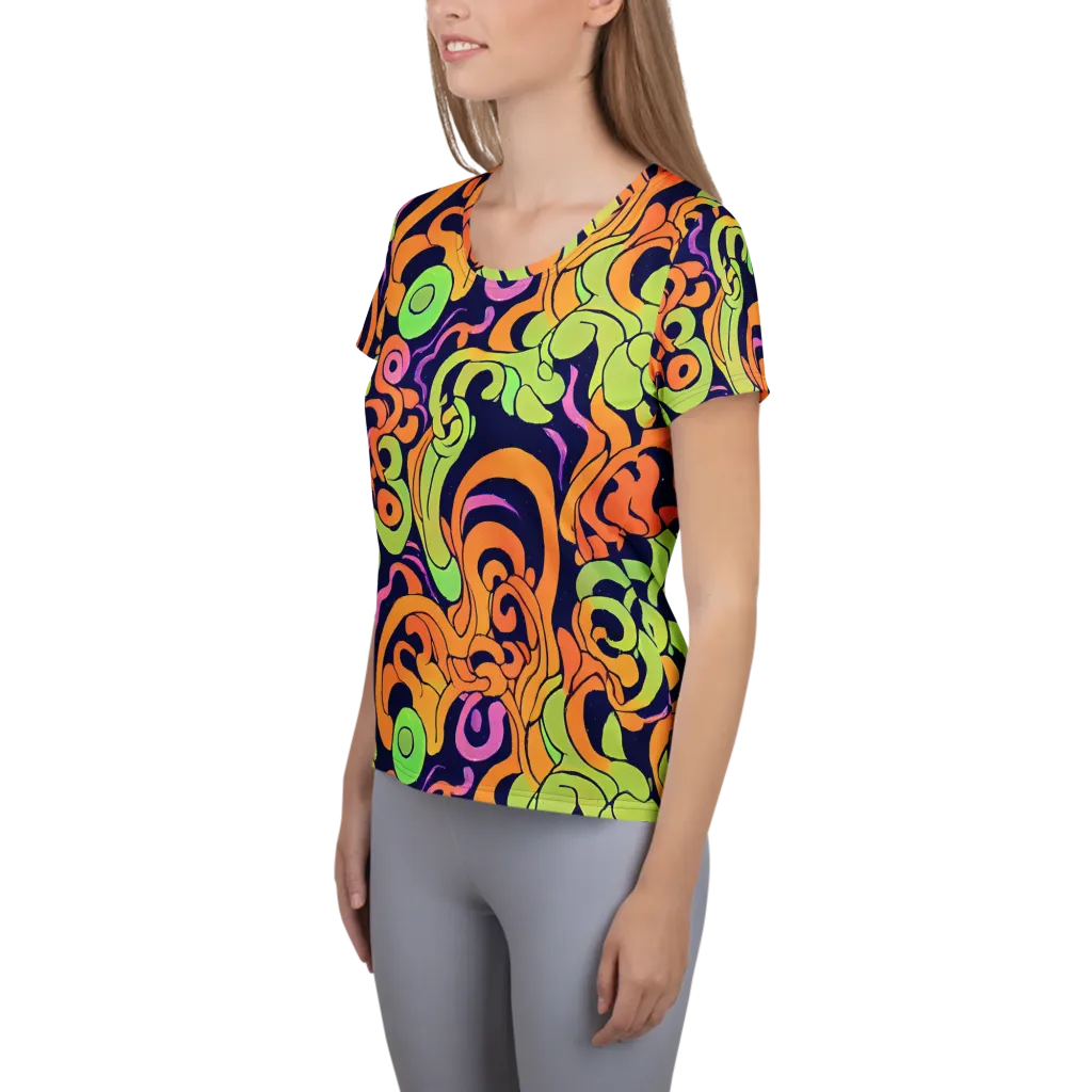 Acid Spiral on Women's Athletic T-Shirt — Left