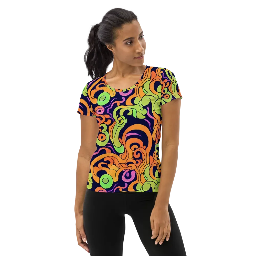 Acid Spiral on Women's Athletic T-Shirt — Front