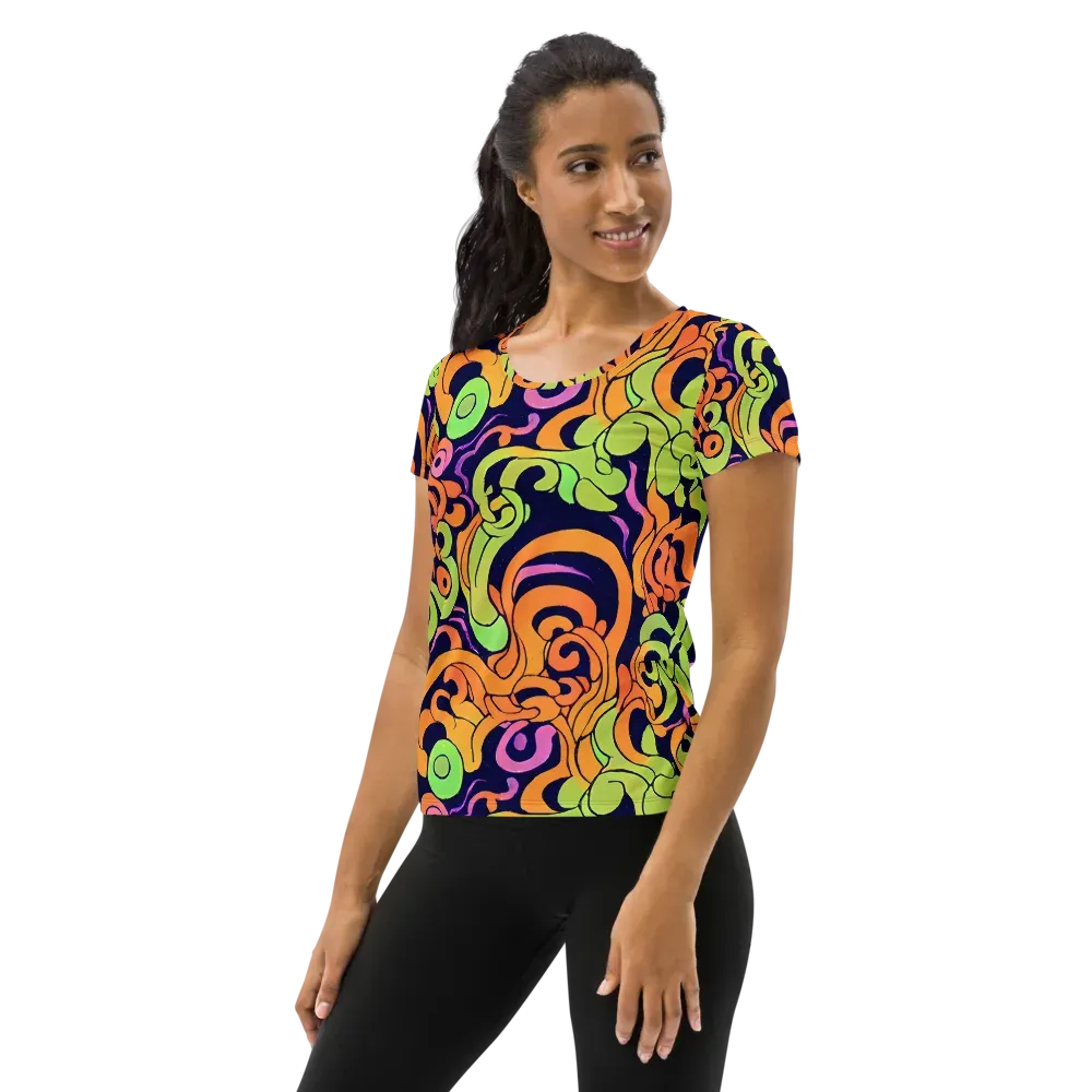 Acid Spiral on Women's Athletic T-Shirt — Left
